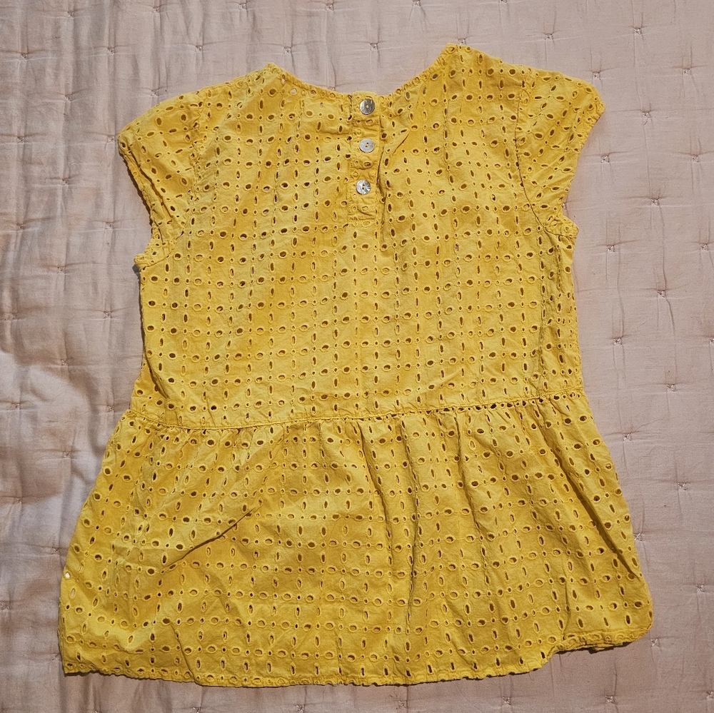 C&C California Sunny Yellow Eyelet Top